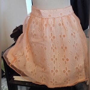 Forever 21 peach floral cutout skirt